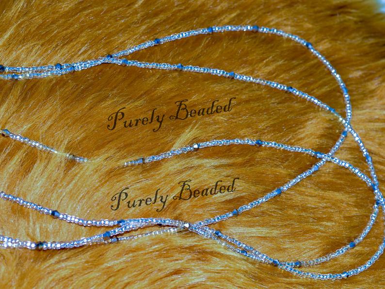 1 set of 3 silver/golden glass seed beads
