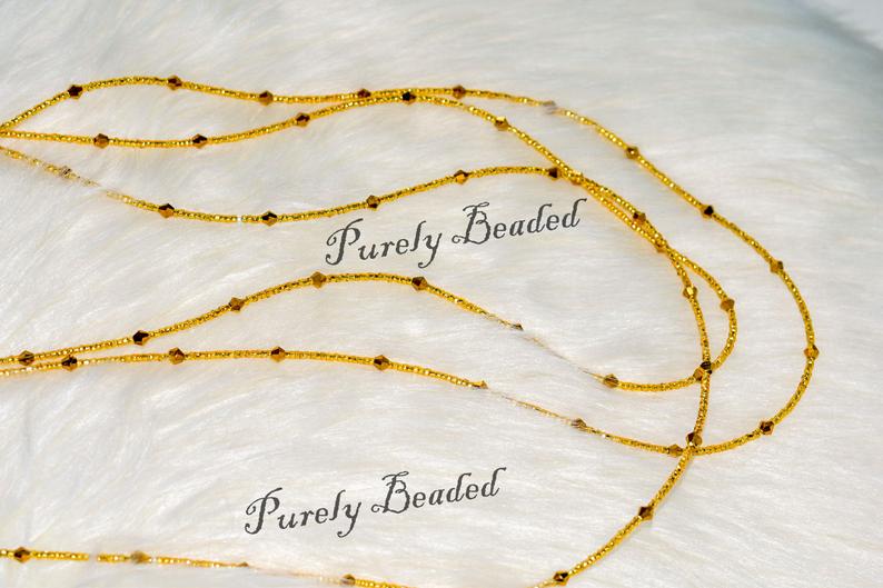 1 set of 3 silver/golden glass seed beads