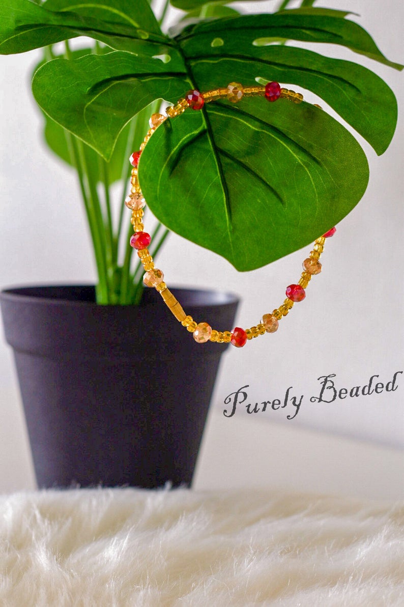 Handmade Recycled Anklets with crystal beads